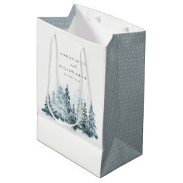 Elegant Waterverf sneeuwwinterpijn Medium Cadeauzakje