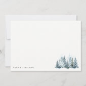 Elegant Waterverf sneeuwwinterpijn Notitiekaartje (Voorkant)