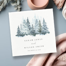 Elegant Waterverf sneeuwwinterpijn Servet