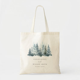 Elegant Waterverf sneeuwwinterpijn Tote Bag