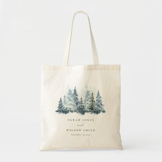 Elegant Waterverf sneeuwwinterpijn Tote Bag (Voorkant)