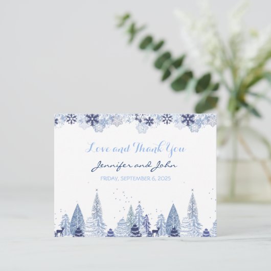 Elegant Waterverf Snowflakes Winter Weddenschap Briefkaart (Staand voorkant)