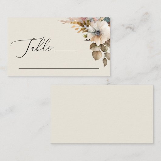 Elegant waterverf soft tuin floral boho bruiloft plaatskaartje (Voorkant / Achterkant)