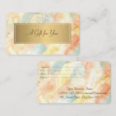 Elegant Waterverf Splash,Lijst,Gold Confetti Kortingskaartje (Voorkant / Achterkant)