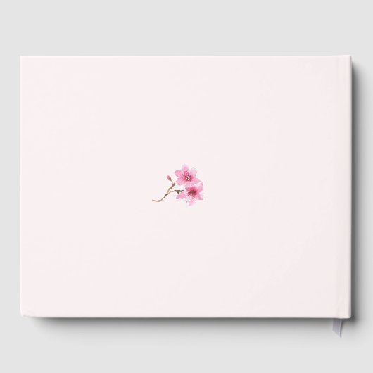 Elegant Waterverf Spring Cherry Blossom Wedding Gastenboek (Achterkant)
