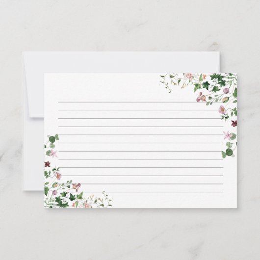 Elegant Waterverf Spring Floral Recipcard (Achterkant)