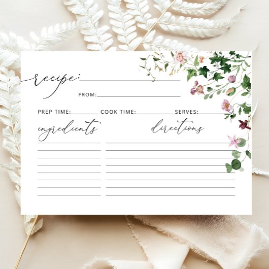 Elegant Waterverf Spring Floral Recipcard