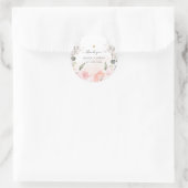 Elegant Waterverf Stof Roze Roze Bedankt Ronde Sticker (Tas)