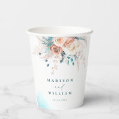 Elegant Waterverf strand Papieren Bekers (Achterkant)