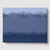 Elegant Waterverf Stripe Navy Ocean Beach Wedding Gastenboek (Achterkant)