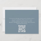 Elegant Waterverf Stusty Blue Floral Roos QR Code Kaart (Achterkant)