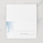 Elegant Waterverf Stusty Blue Place Card Plaatskaartje (Buitenkant ongevouwen)