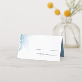 Elegant Waterverf Stusty Blue Place Card Plaatskaartje