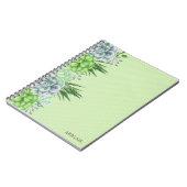 Elegant Waterverf Succulent Botanisch Monogram Notitieboek (Linkerzijde)