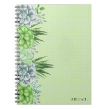 Elegant Waterverf Succulent Botanisch Monogram