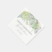 Elegant Waterverf Succulent Greenery BridalShower Servet (Hoek)
