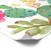 Elegant Waterverf Succulent Wedding Welkomstbord Poster (Hoek)