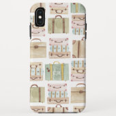 Elegant Waterverf Suitcase Monogram bagage Case-Mate iPhone Case (Achterkant)
