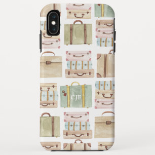 Elegant Waterverf Suitcase Monogram bagage Case-Mate iPhone Case