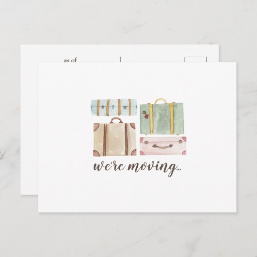 Elegant Waterverf Suitcases We verplaatsen ons Briefkaart (Voorkant / Achterkant)