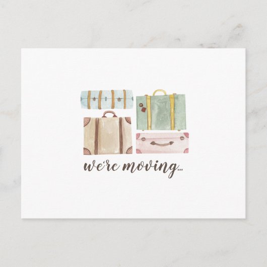 Elegant Waterverf Suitcases We verplaatsen ons Briefkaart (Voorkant)