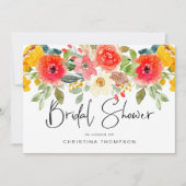 Elegant Waterverf Summer Florals Vrijgezellenfeest Kaart (Voorkant)