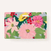 Elegant Waterverf Sunflower Blush Floral Grey Badge (Achterkant)