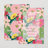 Elegant Waterverf Sunflower Blush Floral Grey Kaart (Voorkant / Achterkant)