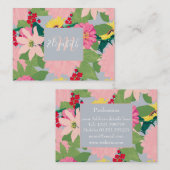 Elegant Waterverf Sunflower Blush Floral Grey Visitekaartje (Voorkant / Achterkant)