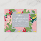 Elegant Waterverf Sunflower Blush Floral Grey Visitekaartje (Achterkant)