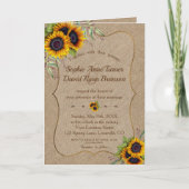 Elegant Waterverf Sunflower Burlap Weduwschap (Voorkant)