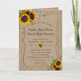 Elegant Waterverf Sunflower Burlap Weduwschap