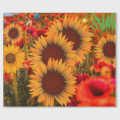 Elegant Waterverf Sunflower Cadeaupapier (Vlak)