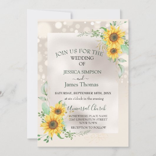 Elegant Waterverf Sunflower Kaart (Voorkant)