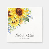 Elegant Waterverf Sunflower Personalized Wedding Servet (Voorkant)
