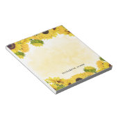 Elegant Waterverf Sunflower Persoonlijk Notitieblok (Schuin)