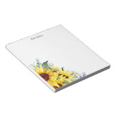 Elegant Waterverf Sunflower Persoonlijk Notitieblok (Schuin)