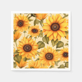 Elegant Waterverf Sunflower Servet