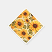 Elegant Waterverf Sunflower Servet (Hoek)