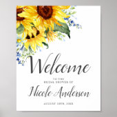 Elegant Waterverf Sunflower Vrijgezellenfeest Welk Poster (Voorkant)