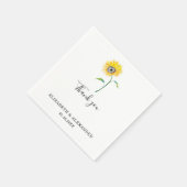 Elegant Waterverf Sunflower Weddenschap Eenvoudige Servet (Hoek)