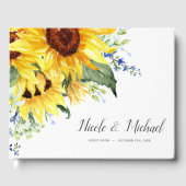 Elegant Waterverf Sunflower Weddenschap Gastenboek (Voorkant)