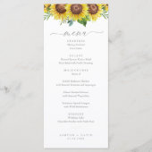 Elegant Waterverf Sunflower Wedding Menu (Voorkant)