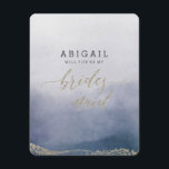 Elegant Waterverf Surf zal je mijn bruidsmeisje zi Kaart<br><div class="desc">Awash Elegante Waterverf in Surf met faux Gold Foil Script en details Wedding Will you be my Bridesmaid cards With trendy Hand Lettered Script font! ~ Controleer mijn winkel om het hele bruiloft collectie te zien met dit ontwerp!</div>