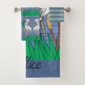 Elegant Waterverf Swans Natuur Greenery Graphics Bad Handdoek (Insitu)