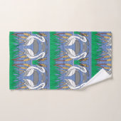 Elegant Waterverf Swans Natuur Greenery Graphics Bad Handdoek (Handdoek)