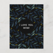 Elegant waterverf takken Ik hou van je moeder Briefkaart (Voorkant)