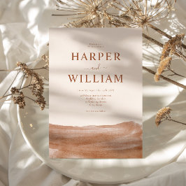 Elegant Waterverf Terracotta Boho Wedding Kaart