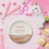 Elegant Waterverf Terracotta Boho Wedding Papieren Bordje (Feest)