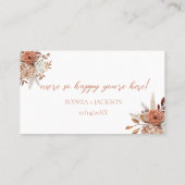 Elegant Waterverf Terracotta Floral Wedding Plaatskaartje (Achterkant)